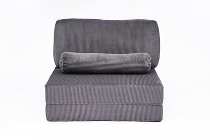 49" Foldable Modular Studio Couch, Space Saver Bed with High Density Foam, Sofa Individual with Creative Shape for Apartment Leisure Scenes, Dark Grey - color: Dark Grey