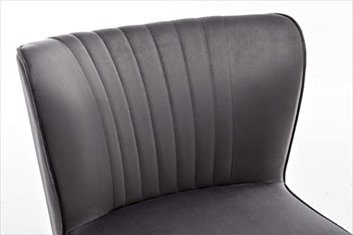 Container Furniture Direct Modern Velvet Accent Chair for Living Room, Bedroom, or Entryway, Stylish and Comfortable Armless Design with Metal Legs, Grey - color: Grey