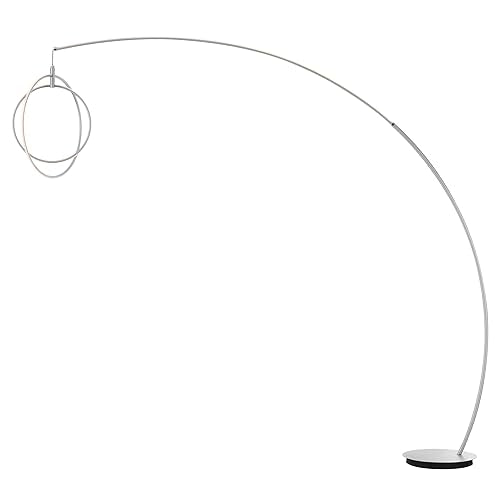 Lite Source Monita 83" Matte Silver 2-Light LED Modern Arc Floor Lamp