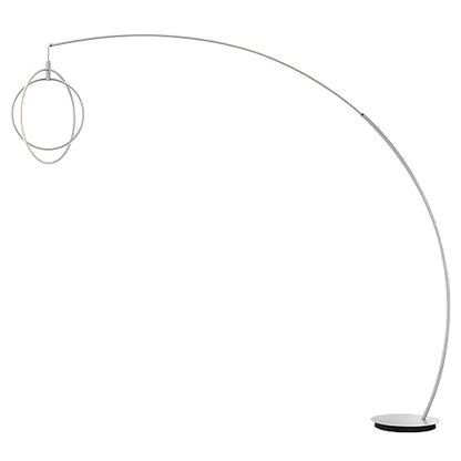 Lite Source Monita 83" Matte Silver 2-Light LED Modern Arc Floor Lamp