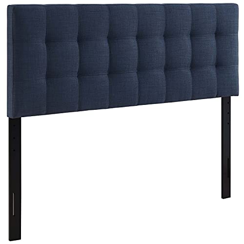 Modway Lily Tufted Linen Fabric Upholstered King Headboard in Navy - color: Navy, size: King