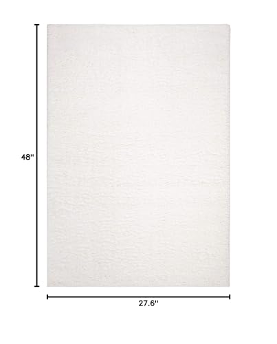SAFAVIEH August Shag Collection Accent Rug - 2'3" x 4', White, Solid Design, Non-Shedding & Easy Care, 1.2-inch Thick Ideal for High Traffic Areas in Entryway, Living Room, Bedroom (AUG900A) - color: White, size: 2'3" x 4' (Rectangular)