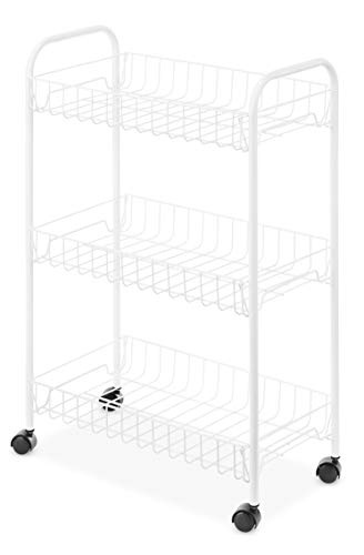 Whitmor Small Household Cart, White - size: 10 x 17.5 x 24.75 inches