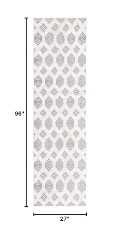 Rugs.com - Sabrina Soto Casa Rug – 8 Ft Runner Anthracite Gray Textured Cotton Rug – Modern Hallway Runner, Geometric Entryway Decor - color: Anthracite Gray, size: 2'3" x 8' (Runner)