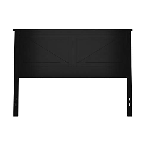 Glenwillow Home Farmhouse Style Wood Panel Headboard in Black - Queen Size - color: Ebony/Black, size: Queen