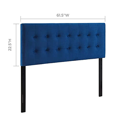 Modway Emily Queen Biscuit Tufted Performance Velvet Headboard, Navy - color: Navy, size: Queen