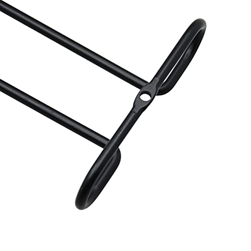 10 Inch Wine Glass Rack Under Cabinet Shelf Stemware Storage Hanging Hanger Organizer Glasses Holder with Drying Under Counter Metal for Kitchen and Bar Set of 2 Black - size: set of 2 black, style: Double Opening