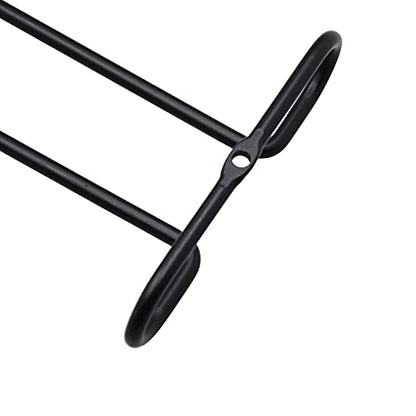 10 Inch Wine Glass Rack Under Cabinet Shelf Stemware Storage Hanging Hanger Organizer Glasses Holder with Drying Under Counter Metal for Kitchen and Bar Set of 2 Black - size: set of 2 black, style: Double Opening