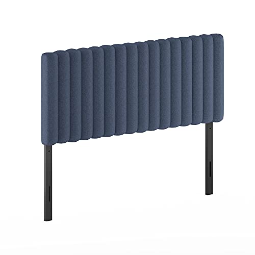 Furinno Roanne Upholstered Tufted Headboard, Full, Denim - color: Denim, style: Full-Lines