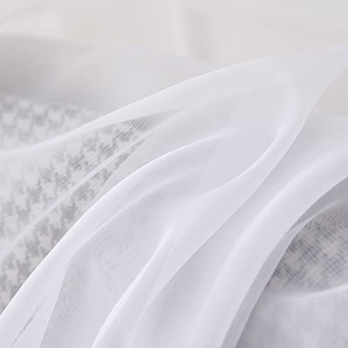 MIULEE Short Sheer Curtains 30 Inch Length 2 Panels, 29 x 30 Inches, White | Rod Pocket, Tier Curtains, Kitchen, Bathroom, Cafe, Half Window Treatment - color: White, size: 29"W x 30"L (Pack of 2)