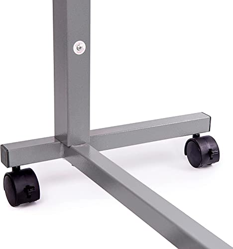 Vaunn Medical Cart Adjustable Overbed Table with Wheels – Rolling Bedside Table for Hospital, Portable Standing Cart & Laptop Desk for Bed, Couch, Wheelchair - color: Walnut Brown