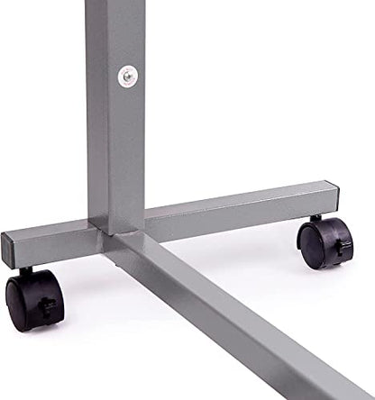 Vaunn Medical Cart Adjustable Overbed Table with Wheels – Rolling Bedside Table for Hospital, Portable Standing Cart & Laptop Desk for Bed, Couch, Wheelchair - color: Walnut Brown