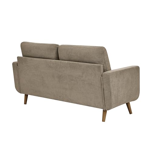67" Khaki Loveseat Sofa, Mid Century Modern Love Seat Sofas and Comfy Couches for Living Room, Button Tufted Small Cloud Couch for Bedroom Office Apartment Small Space, Easy Assembly (Khaki) - color: Khaki