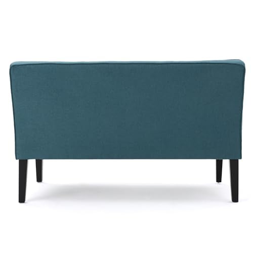 50" Armless Loveseat Sofa, Upholstered Futon Couch with Deep Banquette Seating and Solid Wood Legs for Bedroom, Modern Love Seat Couches for Living Room, Office (Teal) - color: Teal
