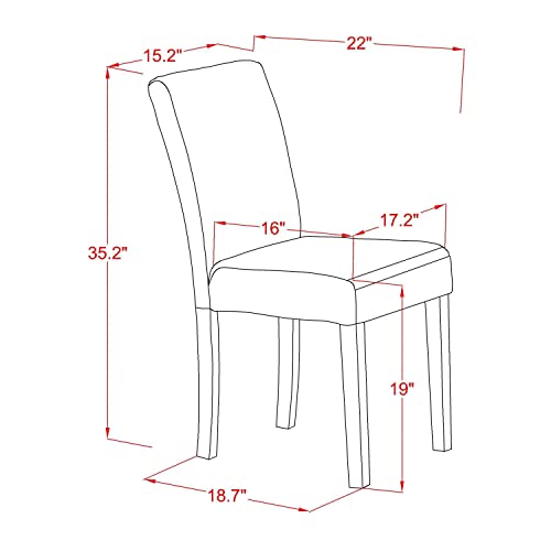 East West Furniture ABP7T47 Abbott Parson Kitchen Chairs - Light Sable Linen Fabric Padded Dining Chairs, Set of 2, Jacobean - color: Abp7t47