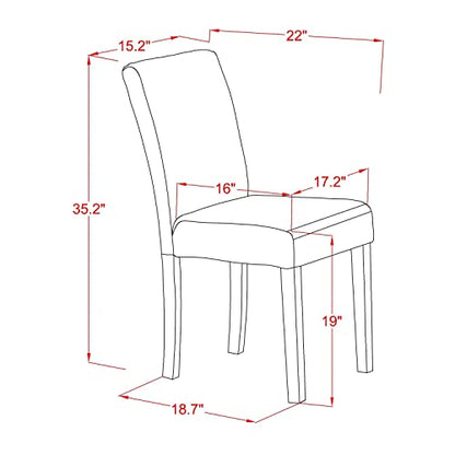 East West Furniture ABP7T47 Abbott Parson Kitchen Chairs - Light Sable Linen Fabric Padded Dining Chairs, Set of 2, Jacobean - color: Abp7t47