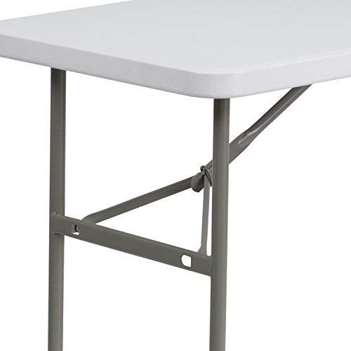 Flash Furniture 4-Foot Granite White Plastic Folding Table - color: Granite White, size: 4 feet