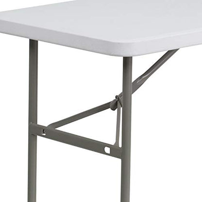 Flash Furniture 4-Foot Granite White Plastic Folding Table - color: Granite White, size: 4 feet