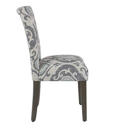 HomePop Parsons Classic Upholstered Accent Dining Chair, Set of 2, Suri Blue - color: Suri Blue, style: Pack of 2