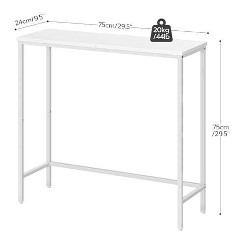HOOBRO Narrow Console Table, 29.5" Small Entryway Table, Thin Sofa Table, Side Table, Display Table, for Hallway, Bedroom, Living Room, Foyer, White WW75XG01 - color: White