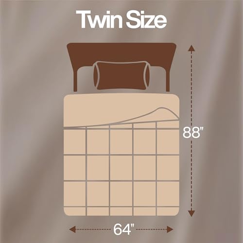 Utopia Bedding Twin Comforter, Duvet Insert, Beige, 64 x 88 Inches | Soft and Fluffy Down Alternative Bed Comforter, All Season, Breathable, Corner Tabs, Box Stitched, Durable, Machine Washable - color: Beige, size: Twin