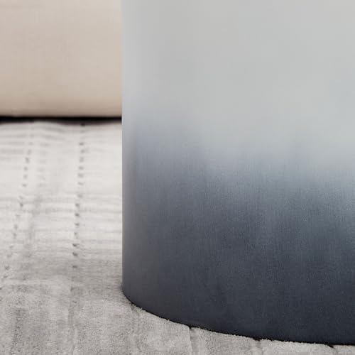 Round Coffee Table Set of 2, Modern Circle Nesting Coffee Table Double Wood End/Side Table for Living Room Small Spaces, Minimalist Abstract Mist Gradient - Black to White,18.9" & 14.96" - color: 18.9" & 14.96"-black to White