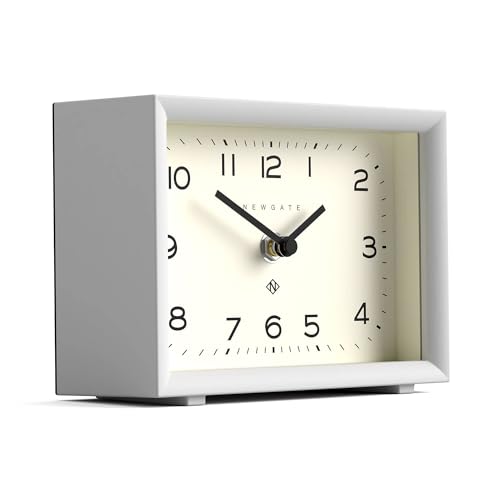 NEWGATE® Henry Desk Clock | Contemporary Rectangular Design | White | Easy to Read nunbers | Modern Style for Desk, Table top, Shelf or Bedside - color: White