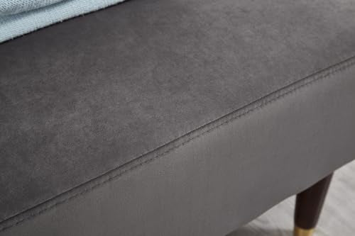Bellemave Chaise Lounge Indoor, Velvet Upholstered Lounge Chair with Pillow, Solid Wood Legs Modern Chaise Lounge Chair for Living Room Bedroom Office (Grey) - color: Grey