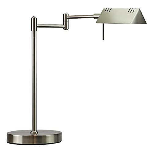 O'Bright LED Pharmacy Table Lamp, Full Range Dimming, 12W LED, 360 Degree Swing Arms, Desk, Reading, Craft, Work Lamp, ETL Tested, Brushed Nickel - color: Brushed Nickel