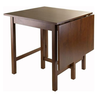Lynden Drop Leaf Dining Table Versatile Table with Drop Leaf Design for Small or Large Spaces Expands from Compact Table to Full-Sized Dining Table Featuring Rich Walnut Finish