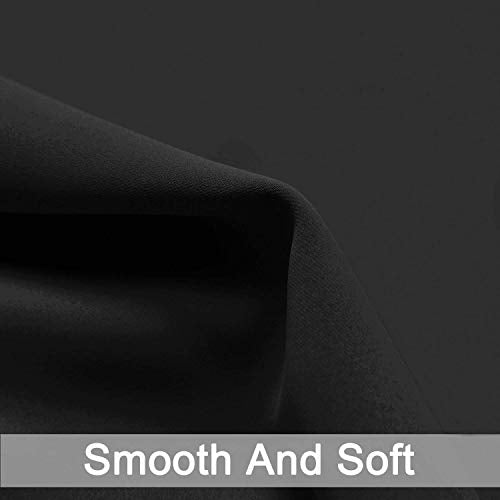 Yakamok Blackout Curtains 38x84 inch Black Thermal Drapes-Bedroom | 2 panels,room darkening,thermal insulated,noise reducing,privacy protection,grommet window treatment,living room study dining - color: Black, size: 38"W x 84"L (Pack of 2)