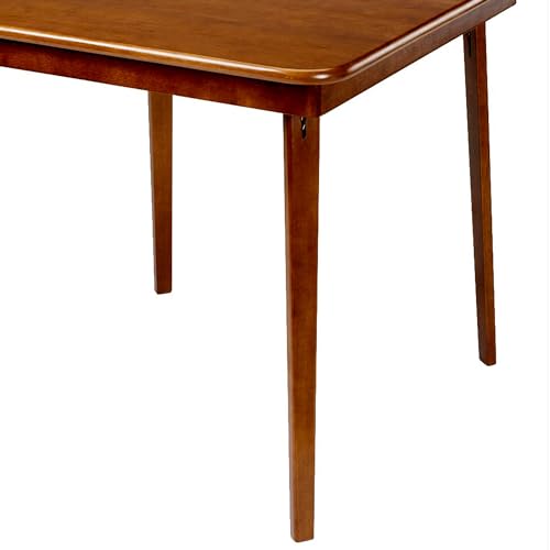 Stakmore Classic Straight Edge Square Wood Folding Table, 32x32, Fruitwood | Foldable Card Table, Wooden Tabletop Furniture for Cards, Board Games, Dining, and Extra Seating - color: Fruitwood