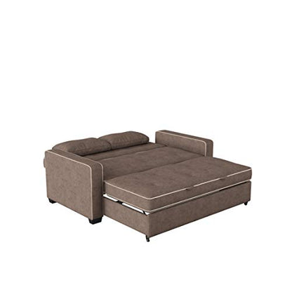 Serta Ainsley 72.6" Convertible Sleeper Sofa, Queen Size, Dreamcoil Comfort, Soft Woven Fabric, Java - color: Java, size: Queen Sofa