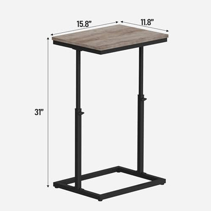 TUTOTAK End Table, Side Table, Tall Couch Table, Sofa Table | for Living Room, Bedroom, Greige TB01BG083P - color: Greige, size: 1 Pack, style: Large