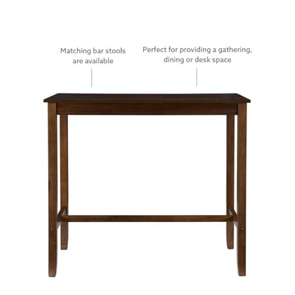 Linon Claridge Rustic Brown 42 inch Height Pub Bar Table - color: Rustic Brown, size: Bar Height