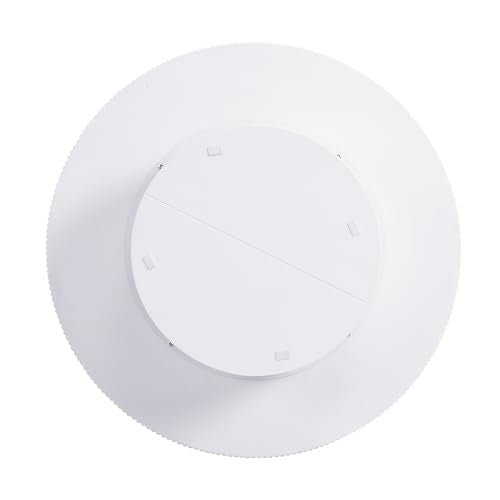 31.5" White Round Coffee Table with 6.8" Thick Tabletop & Sturdy Base, Modern Drum Center Table Circle Accent Side Table for Living Room, Minimalist Fluted Design, White - color: 31.5" Round Style 1, White