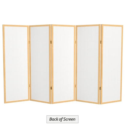 4 ft. Short Window Pane Shoji Screen - Natural - 5 Panels - color: Natural, size: 5 Panels