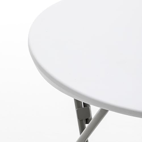 Set of 10, White 24" Round Plastic Folding Table Commercial Portable for Picnic Party Camping Banquet Card Dining Wedding Event Home Kitchen Indoor Outdoor, 30" Height - size: Set of 10