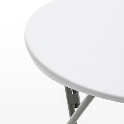 Set of 10, White 24" Round Plastic Folding Table Commercial Portable for Picnic Party Camping Banquet Card Dining Wedding Event Home Kitchen Indoor Outdoor, 30" Height - size: Set of 10