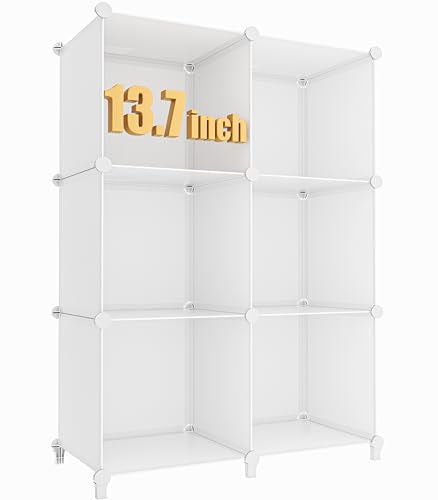 HOMIDEC XLarge Cube Storage Organizer,13.7 Inch Closet Organizer Storage Cabinet Shelf Bookshelf with Metal Hammer, Storage Cubes Organizers Cabinet for Kids, Closet, Bedroom, Bathroom White - color: White 1, size: XLarge-38x38x14''