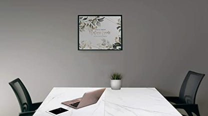 55 inch Computer Desk, White Metal Frame, Marble Grain | Wood, Modern Simple Style, For Home Office, Bedroom, Study, Student Writing Desk, Small Spaces - color: Marble, size: 55"