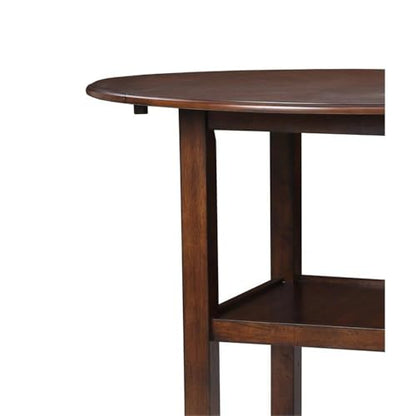 New Classic Furniture Gia 3-Piece Drop Leaf Counter Table Set with 2 Chairs, 42-Inch, Cherry - color: Cherry, size: Counter Set
