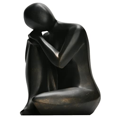 Guichifun Thinker Statue Abstract Sculpture Decorative Objects Black 8 in