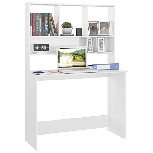 Armoire Desk, High Gloss White, Compact, Diamond, Acrylic, Brushed - color: High Gloss White, size: Compact