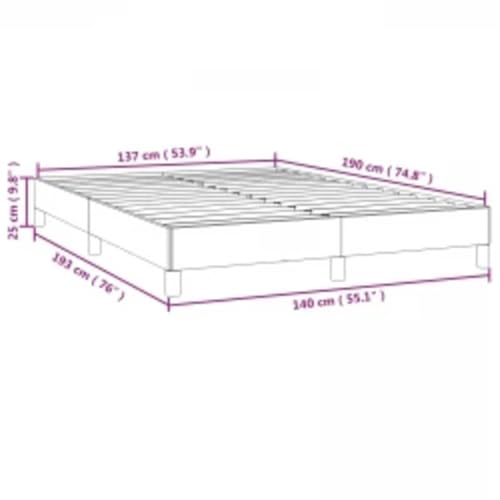 Full Upholstered Bed Frame, Dark Gray Polyester Fabric, Modern Low Profile Design, Durable Engineered Wood, 55.1x76x9.8 cm, Headboard-Free for Bedroom Furniture