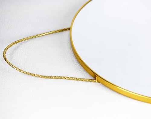 YCHMIR 11.8-inch Small Round Wall Mirror, Gold Bathroom Mirror - color: Gold