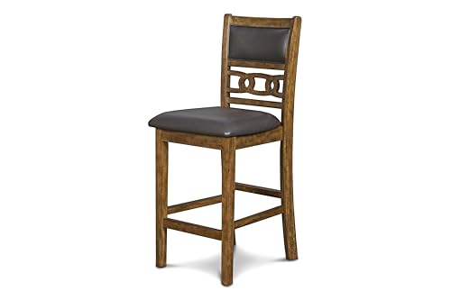 New Classic Furniture Gia 3-Piece Drop Leaf Counter Table Set with 2 Chairs, 42-Inch, Brown - color: Brown, size: Counter Set