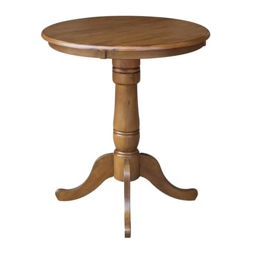 Whitewood Industries International Concepts Round Top Pedestal Table, Pecan - color: Pecan
