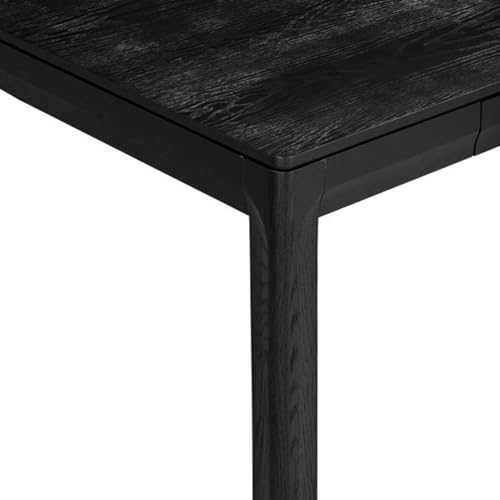 Flow Modern Wooden Rectangle Desk Table with Hidden Drawer – Waterproof & Heat Resistant, Burnt Black - color: Burnt Black, size: 47 Inch, style: Desk