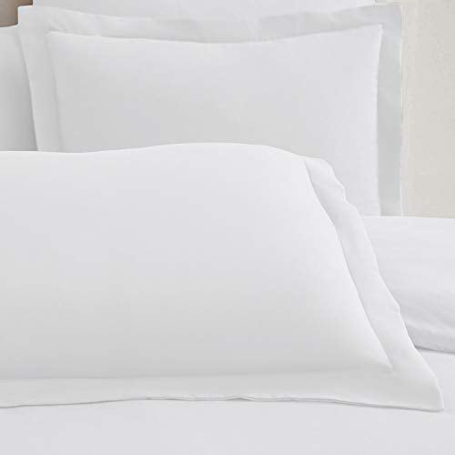 Mellanni Duvet Cover Set - 5 PC Iconic Collection Bedding Set | Hotel Luxury, Extra Soft & Cooling - Microfiber - Button Closure and Corner Ties (Oversized King, White) - color: 1102 White, size: Oversized King